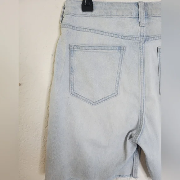 Elizabeth and James Cut Off Shorts Sz 28 Denim Raw Hem Light Wash Organic Cotton - Picture 7 of 15